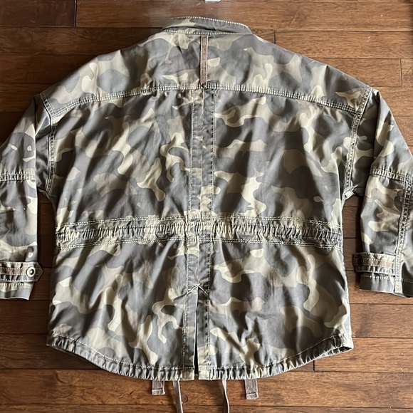 Olive Green Camo Military Cotton Anorak Jacket Coat - Picture 2 of 15